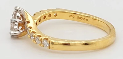 0.50ct Double Diamond & 18ct Gold Solitaire Ring 3.7g Size N