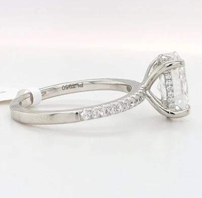 2.40ct Lab Grown Diamond & Platinum Solitaire (Hidden Halo) 5.2g Size M