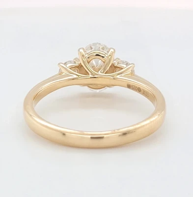 1.49ct Lab Grown Diamond & 9ct Gold Trilogy Ring 2.9g Size M