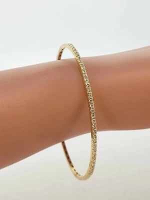 0.52ct Diamond & 18ct Gold Twist/Flex Bangle 8.1g