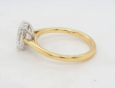 1.55ct Lab Grown Diamond & 18ct Gold Oval Solitaire Ring