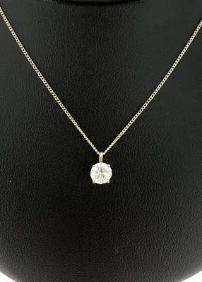 0.50ct Lab Grown Diamond & 9ct Gold Solitaire Pendant 18 Inch