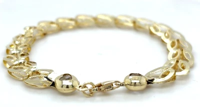 9ct Gold Fancy 8.5mm Bracelet 7.5inch