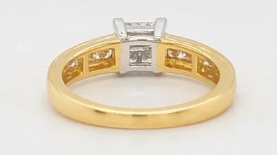 0.75ct Diamond & 18ct Gold Illusion Set Solitaire Ring 5.0g Size O