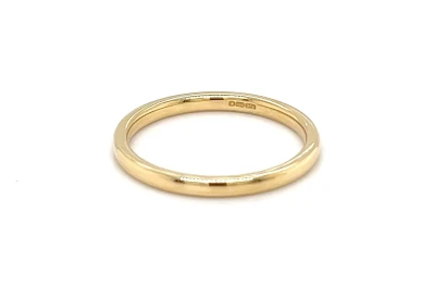 18ct Yellow Gold 2mm Court Wedding Band 2.5g