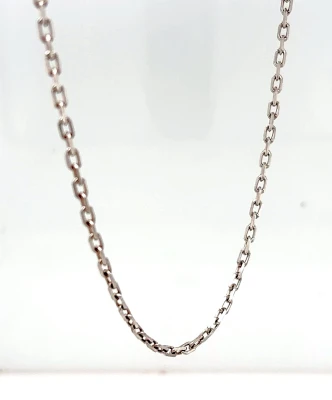 9ct White Gold 2.0mm Diamond Cut Belcher Chain 18 Inch