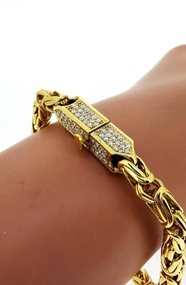 1.40ct Lab Grown Diamond & 9ct Gold Fancy Bracelet 33.1g 8 Inch
