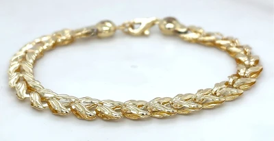 9ct Gold Fancy 7.5mm Bracelet 7.5inch