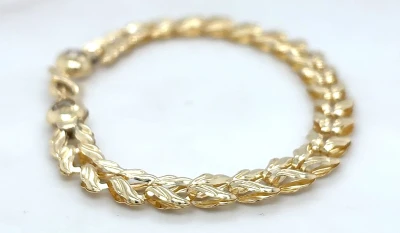 9ct Gold Fancy 7.5mm Bracelet 7.5inch